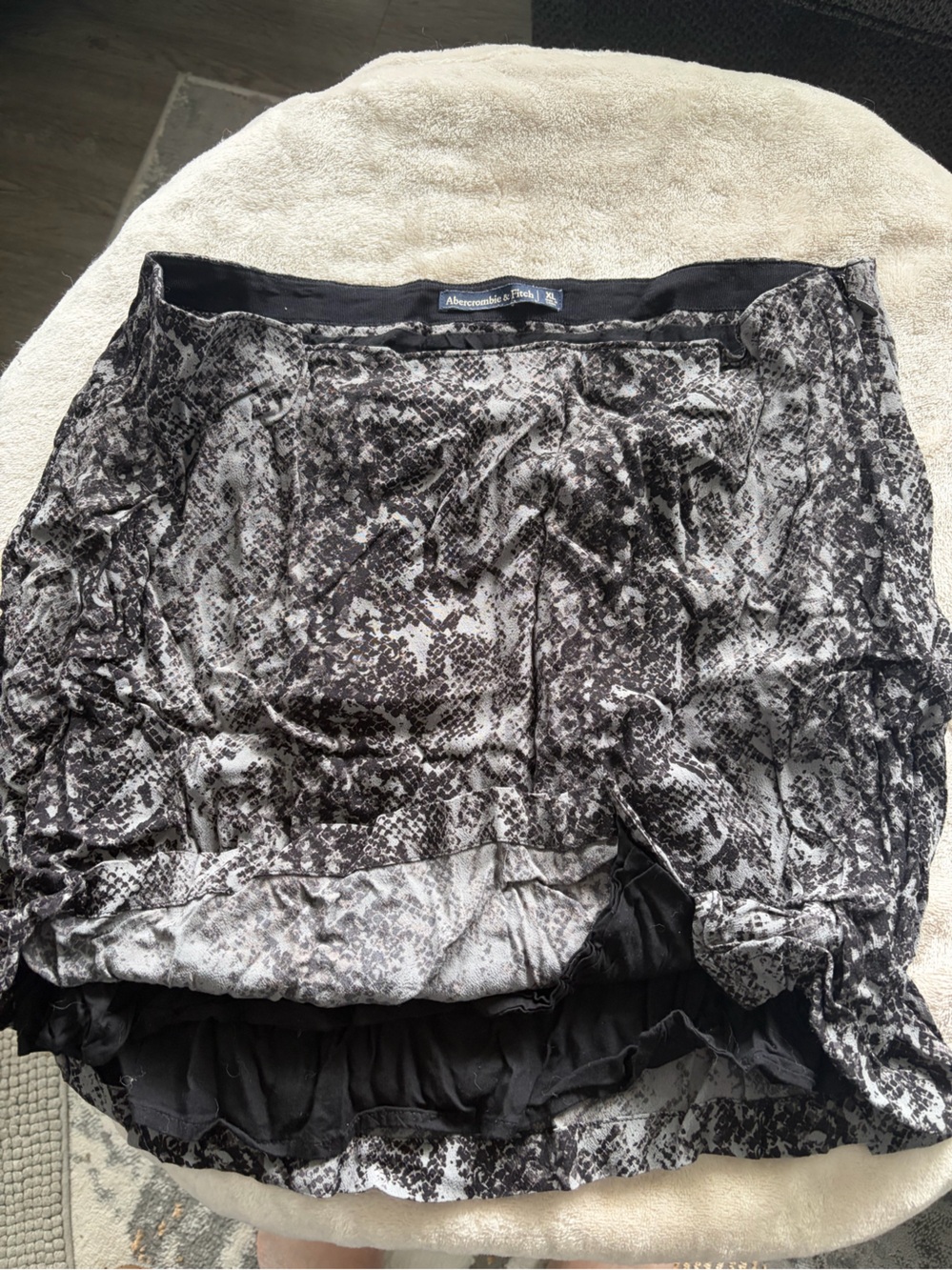 Abercrombie & Fitch Snake Print Skirt - Black & Gray